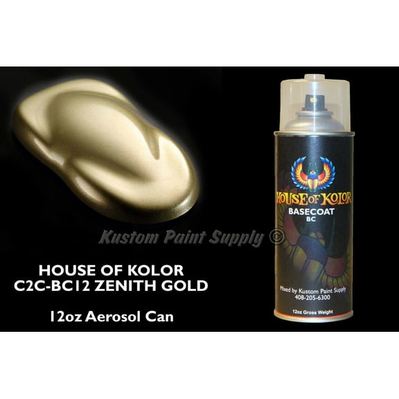 Zenith Gold Basecoat BC12 House of Kolor 12oz Aerosol Can Gold Shimrin Metallic