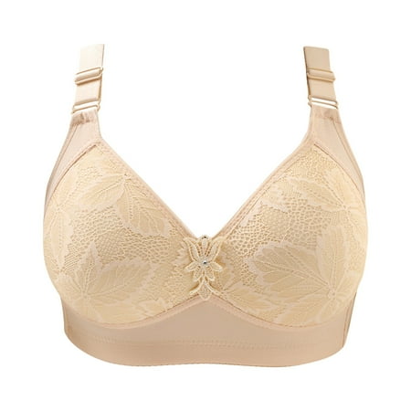 

FAKKDUK Bras For Women Full Coverage And Support Everyday Casual Push Up Plus Size Bras Without Steel Rings Female Lace Breathable Gathered Bra for Daily Comfort Wear Ladies Underwear XXL
