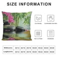 thumbnail image 5 of Leisuo Spa Themed Throw Pillow Cushion Cover, Orchid Flowers Stones and Exotic Branches Image, Decorative Square Accent Pillow Case, Fern Green and Fuchsia white, 5 of 5