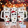 thumbnail image 3 of Jack Skellington Xmas 40oz Tumbler, Christmas Jack Tumbler With Handle, Nightmare Inspired Stainless Mug, Spooky Xmas Cup, Christmas Gi, 3 of 3