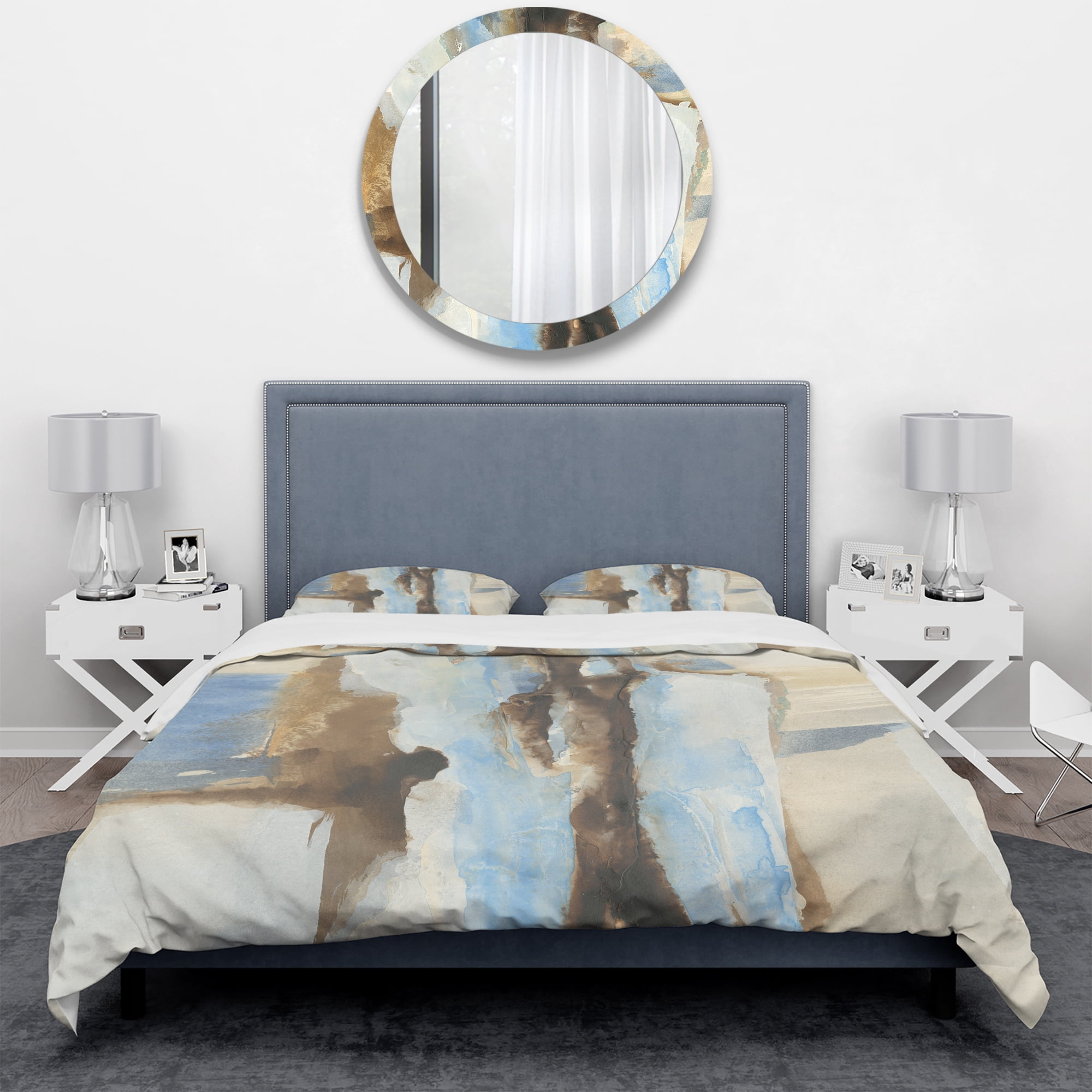 Designart 'River Run I' Geometric Duvet Cover Set