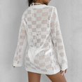 thumbnail image 4 of Women's Swimwear Cover Up New Long Sleeve V-neck Solid Color Lace-up Beach Smock, 4 of 5