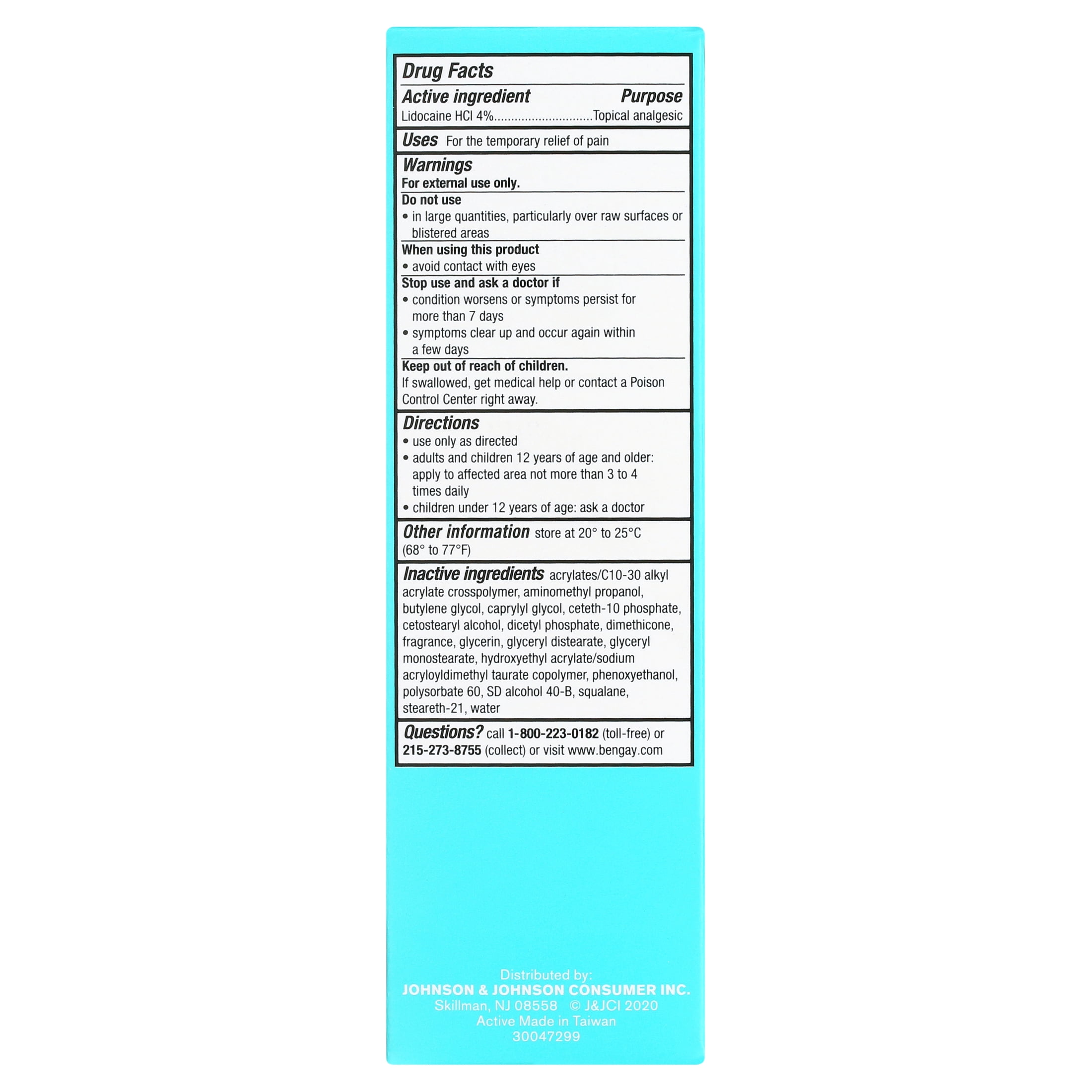 (3 pack) Bengay Pain Relieving Lidocaine Cream, Tropical Jasmine, 3 oz
