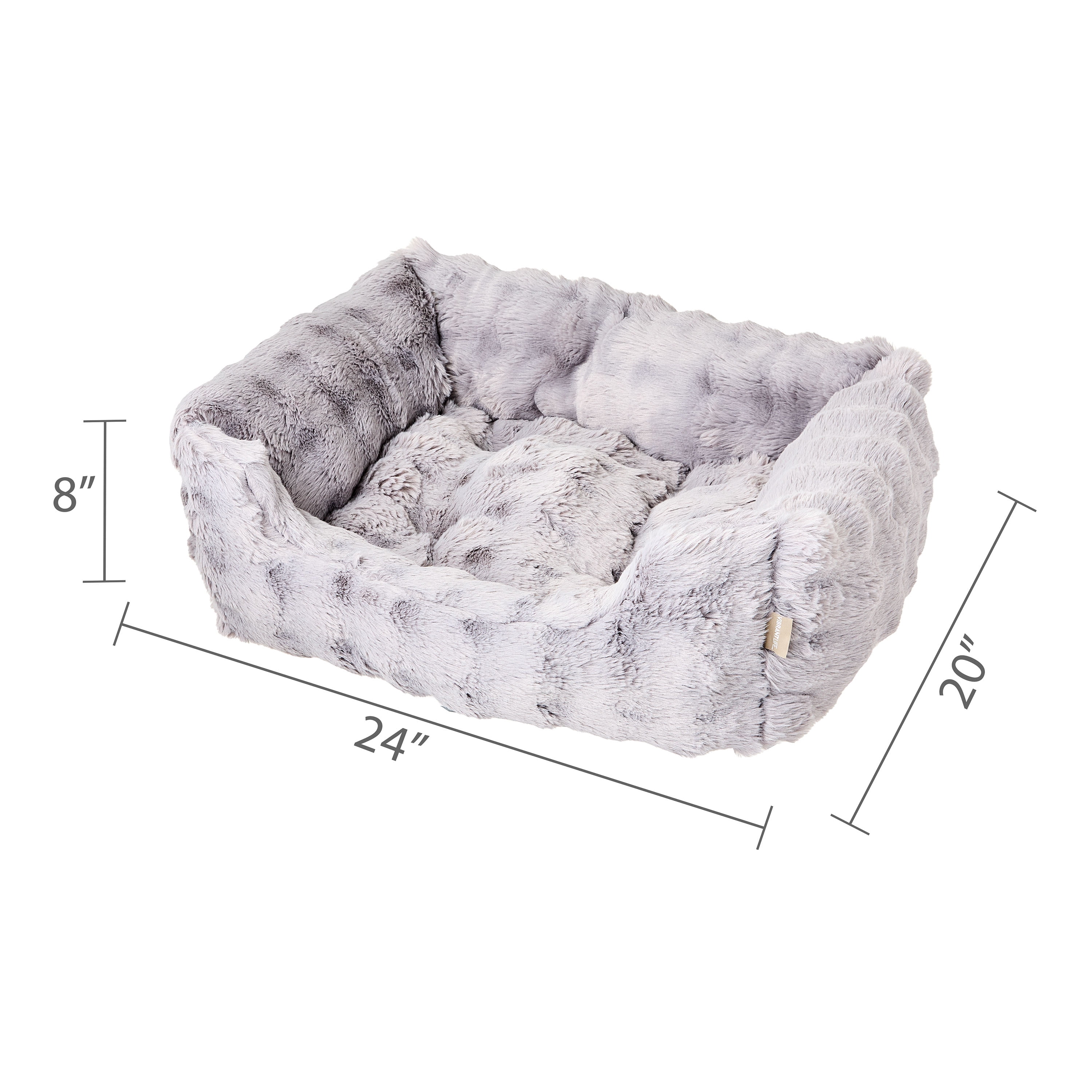 Vibrant Life Medium Bubble Faux Fur Orthopedic Cuddler Pet Bed, Gray, 24" x 20"