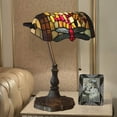 thumbnail image 4 of FSLiving Tiffany Style Table Lamp with 10.6（in） Dragonfly Stained Glass LampShade Vintage Style Pull Chain Switch Banker Desk Light E26 Antique Table Light for Decor Living Room, 4 of 7