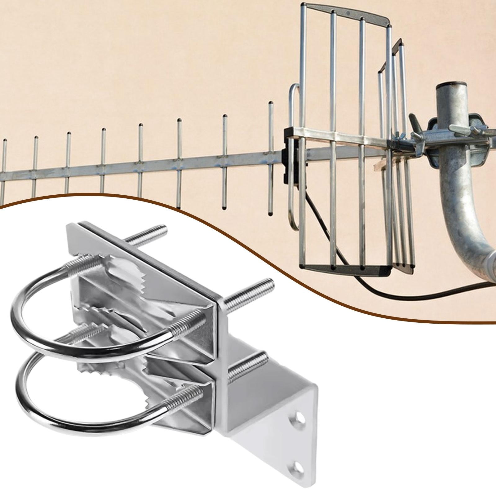 JWQFBC Pole Mount Bracket with Double U Bolts Iron Mounting V Jaw Heavy Duty Hardware