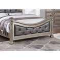 thumbnail image 2 of Miekor Furniture Formal Traditional Antique Silver 1pc California King Size Bed Tufted Faux Leather Headboard Footboard Bedframe 09029, 2 of 8