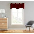 thumbnail image 2 of Rivana 18 inch long Grommet Window Valances With Metal Rings For Kitchen - 2 Panels Room Darkening Curtain Valances for basement (Burgundy,42"Wx18"L), 2 of 7