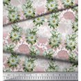 thumbnail image 3 of Soimoi Tissu Viscose Georgette Feuilles & Magnolia Imprimés Floraux au Mètre 42 Pouces de Large, 3 of 3