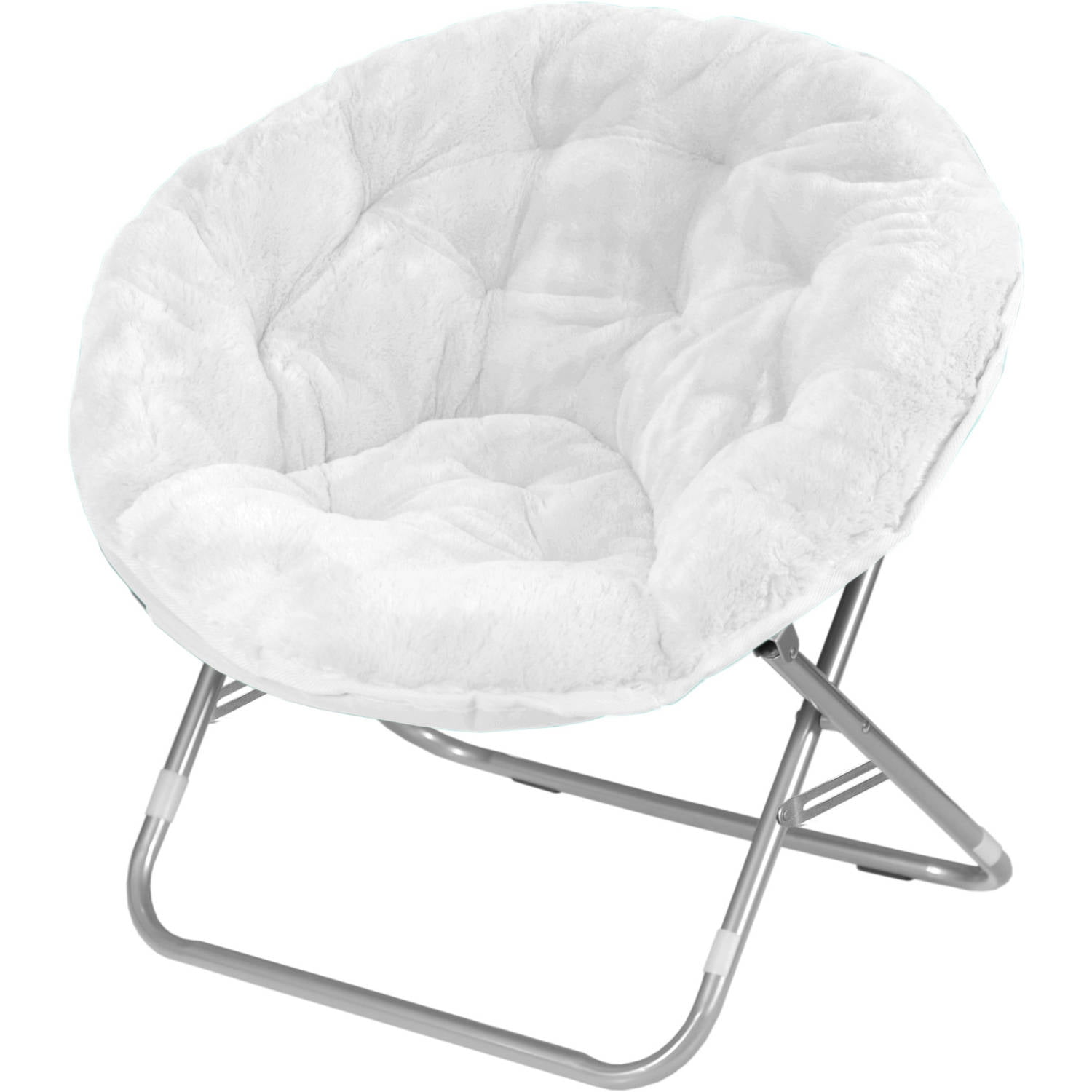 white fuzzy chair cushion