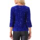 thumbnail image 3 of INSPIRAR CHIC Blusas de terciopelo con lentejuelas para mujer, con corte, de media manga, para fiesta, club y vacaciones, L Azul Oscuro, 3 of 6