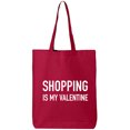 thumbnail image 1 of Shopping Is My Valentine Cotton Canvas Tote Bag, 1 of 1