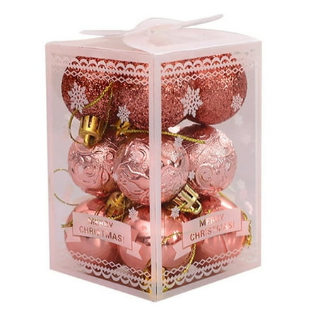 

AVAIL 12PCS Christmas Tree Decorative Ball Set - Bright Ball Powder Ball and Matte Ball Christmas Tree Pendant Christmas Ceiling Decoration