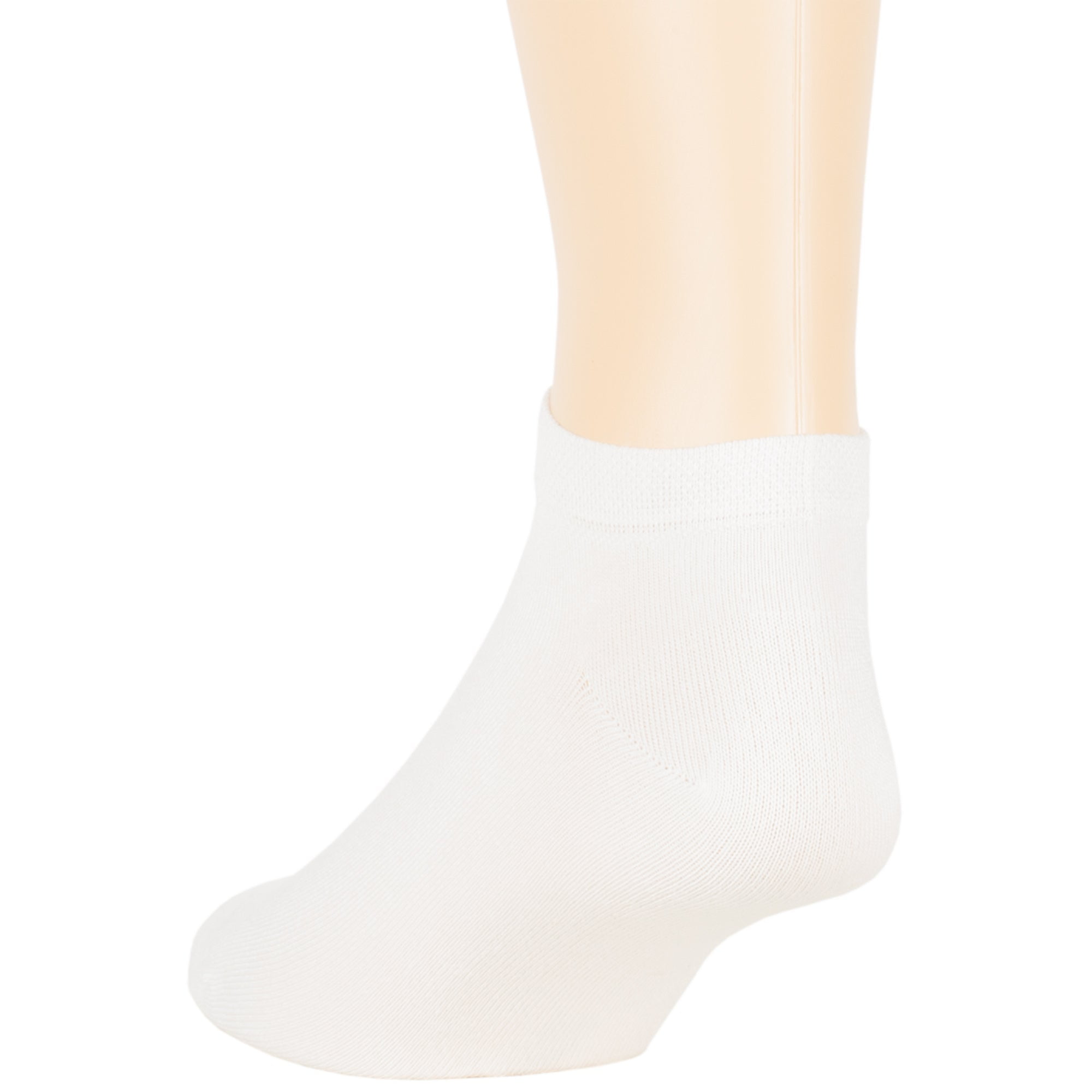 7BIGSTARS KINGDOM Men Bamboo Ankle Sock - 6 Pack - Thin Seamless Breathable Soft Solid Low Cut - Sock Size 10-13 Shoe 9-12 L White