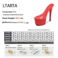 thumbnail image 7 of Shoes Super High Heels Fine-heeled Waterproof Platform Sandals Crystal Shoes Wedding Shoes 181 Series 17Heel 6.5cm Platform LFD, 7 of 7