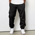thumbnail image 2 of Basysin Men Jogger Cargo Pants Elastic Drawstring Waist With Pockets Trousers Solid Color Lounge Walking Jogging Outdoor Casual Workout Home, 2 of 6