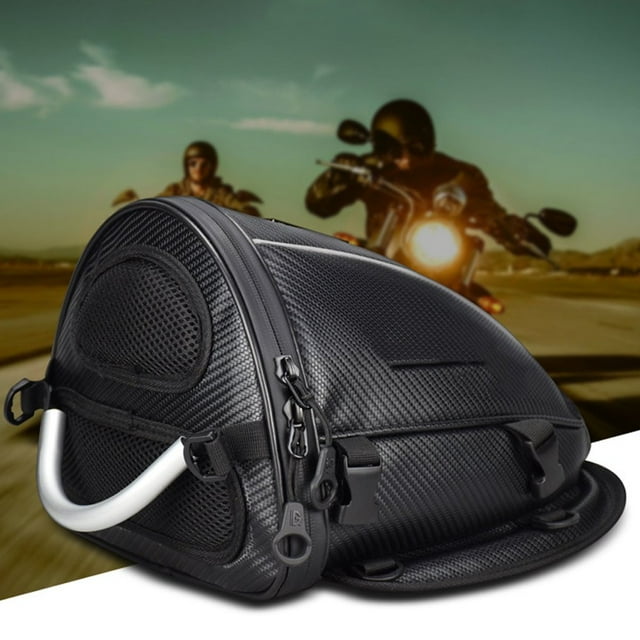 Waterproof Motorcycle Tail Bag Multifunctional Large Capacity Motorbike Backpack with Handle Anti-slip Wallet for Outdoor