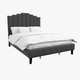 thumbnail image 3 of Orpheus Tufted Upholstered Platform Bed-QB, GREY, 3 of 10