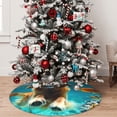 thumbnail image 5 of Sikiie Dog Underwater Adventure 30-48 inches {designName} Print Christmas Tree Skirt Snowman Xmas Tree Skirt with Edge Christmas Decorations for Holiday Party-30", 5 of 7