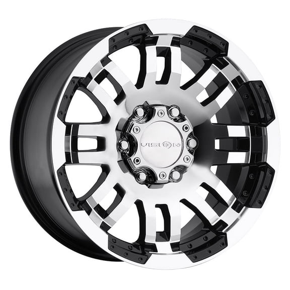 Vision Off-Road Warrior 16x8 6x114.3 12et Gloss Black Machined Face Wheel