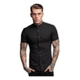 thumbnail image 1 of Camisa Hombre Manga Corta Corte Pegado Strech Cuello Mao G, 1 of 6