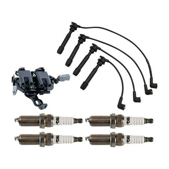 Ignition Coil Spark Plug and Wire Set 6 Piece - Compatible with 2010 - 2011 Kia Soul 2.0L 4-Cylinder