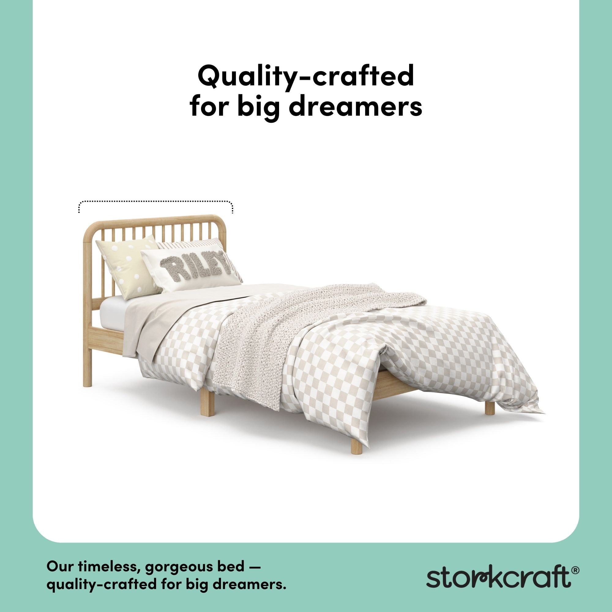 Storkcraft Porto Twin Bed, Natural