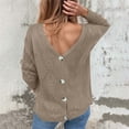 thumbnail image 4 of Ediodpoh Reversible Knit Cardigan for Women Long Sleeve Open Front Sweater with Backless Design Outwear for Fall Winter Khaki XXXL, 4 of 6