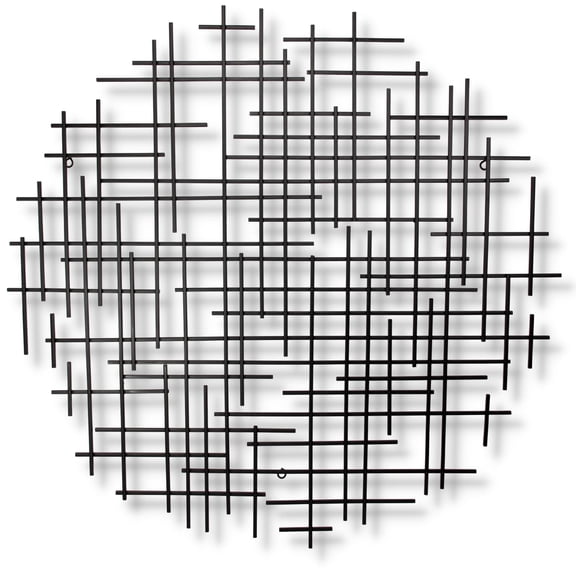 Cheungs Home Accent Large Black Round Metal Wall Art