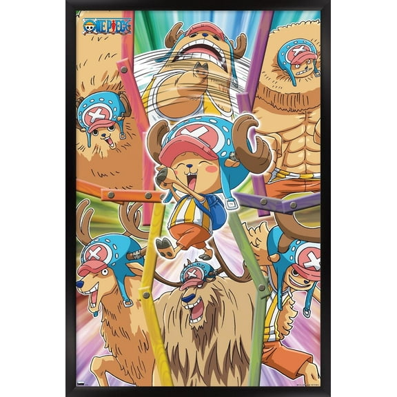 One Piece: Fishman Island - Tony Tony Chopper Group Wall Poster, 14.725" x 22.375" Framed