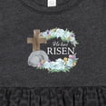 thumbnail image 4 of Inktastic Easter He Has Risen with Cross and Flowers Girls Baby Dress, 4 of 5