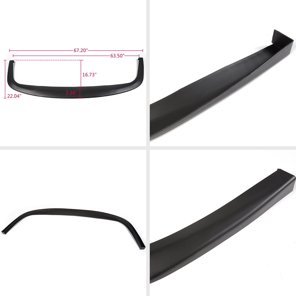 PIT66 Universal Front Bumper Lip Chin Flat Spoiler Splitter Plate Under Panel Diffuser 67" Wide Body kit Unpainted Black