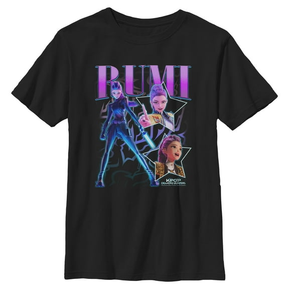 Boys KPop Demon Hunters Rumi Super Star Logo T Shirt