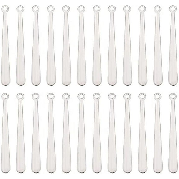 60pcs Baseball Bat Pendants Stainless Steel Sports Charms Metal Softball Pendants 31mm Blank Bat Charms for Bracelet Necklace Jewelry Making