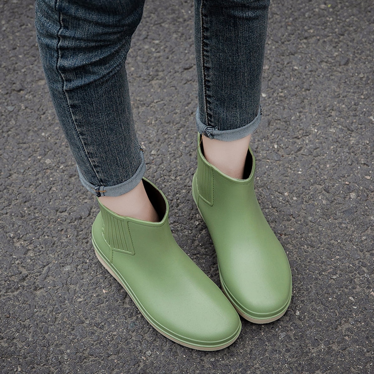 AUXDIQ Rain Boots Women Short Ankle Waterproof Rain Shoes Outdoor Garden Shoes