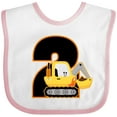 thumbnail image 3 of Inktastic 2nd Birthday Construction Digger Truck Boys Baby Bib, 3 of 4