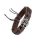 thumbnail image 5 of Qarigey Pulseras de cuero con abalorio de cordón trenzado para hombre, pulseras étnicas de estilo ajustable, brazaletes de moda para mujer, Marrón 2Conjunto, 5 of 6