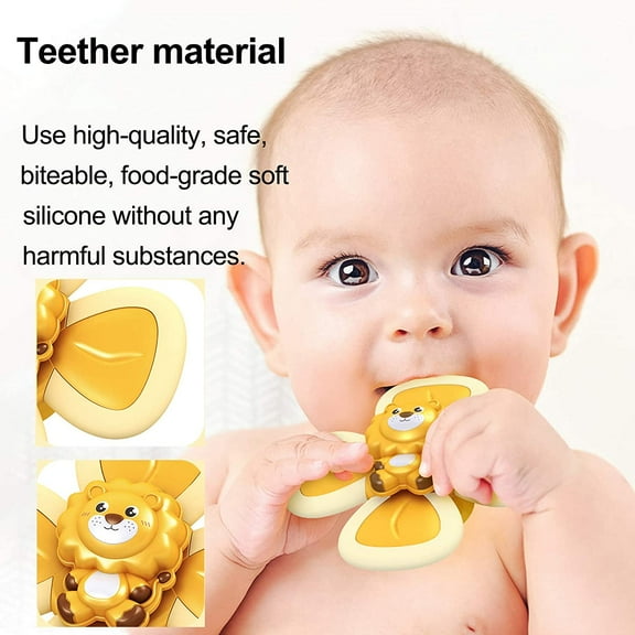 HLONK 3Pcs Suction Cup Top Toy,Suction Cup Spinning Top Toy,Spin Sucker Spinning Top Spinner Toy,Table Sucker Gameplay Toy Safe Interesting Early Learner Toys for Baby Kids