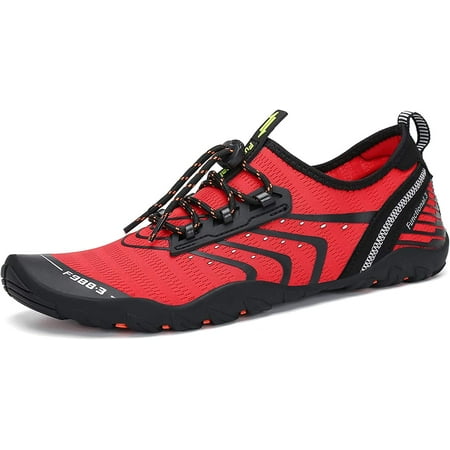 

Mens Womens Water Shoes Quick Dry for Swim Sports Beach Walking Red (Feet Long 260mm)