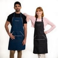 thumbnail image 5 of Multipurpose Blue Denim Chefs Bib Apron - BBQ, Painting, Garden, Cooking for Men and Women with 5 pockets, 5 of 7