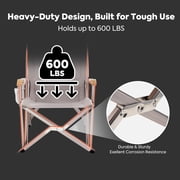 ICECO High Back Camping Chairs for Adults, Heavy Duty Folding Chair for Outside, with Storage Bag, Hold Up 600lbs (Grey)