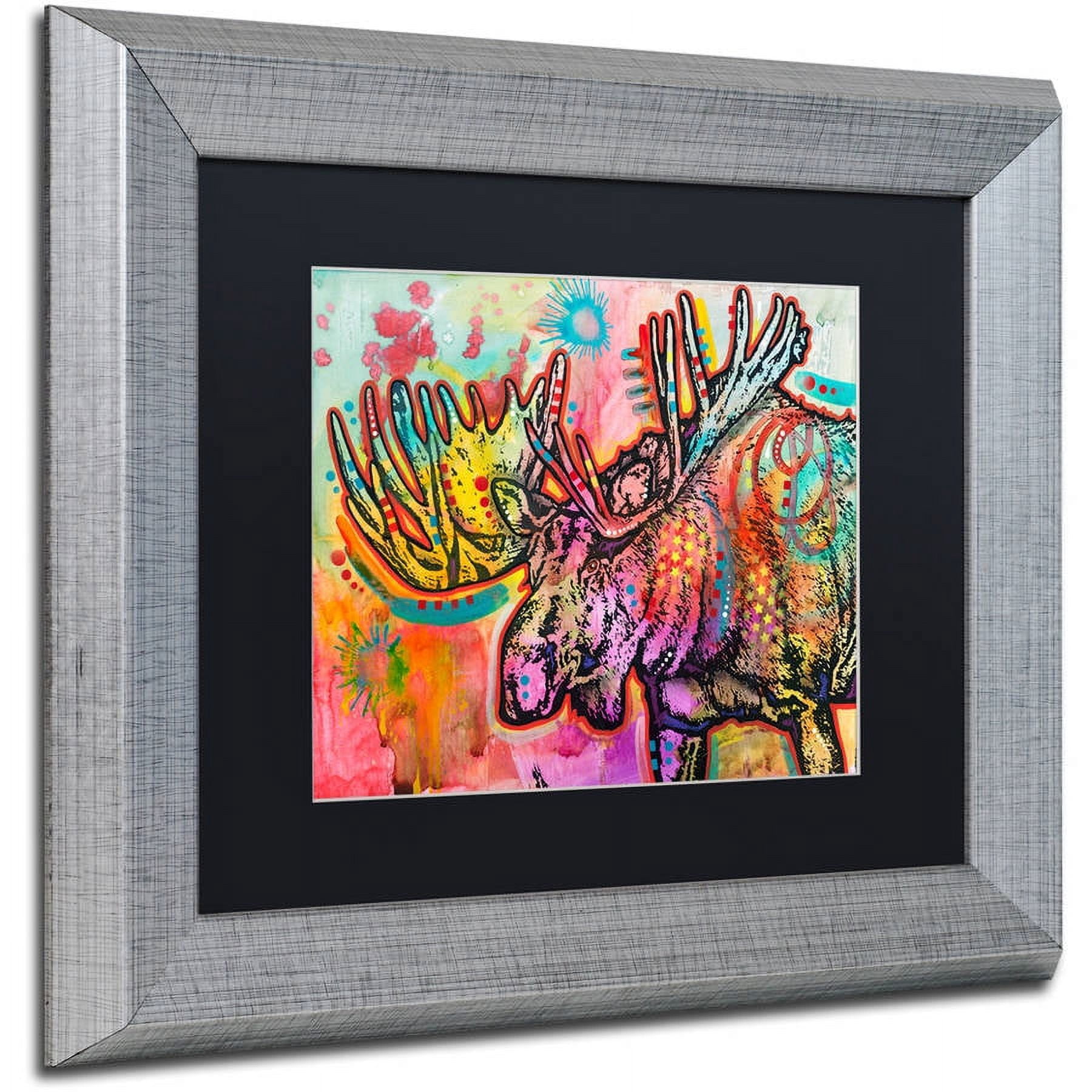 Trademark Fine Art "Moose" Canvas Art by Dean Russo, Black Matte, Silver Frame