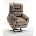 thumbnail image 2 of Oversized Power Lift Recliner Chair with 25" Extra-wide Seat for Big Elderly Adults, 180 Degree Lay Flat Electric Lounge Sofa Chair with Side Pocket for Living Room, Bearing 400LBS, Brown Velvet, 2 of 7