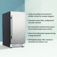 thumbnail image 3 of Beverage Refrigerator and Cooler,80 Can Mini Fridge with Stainless Steel Door for Soda Beer or Wine for Office or Bar,3-18°C(34-65°F),Built-In/Freestanding, 3 of 7