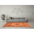 thumbnail image 3 of Ahgly Company Indoor Square Abstract Orange Modern Area Rugs, 3' Square, 3 of 4