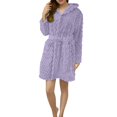 thumbnail image 1 of Jindong Plush Bathrobes for Women Plush Absorbency Robe for Women Extra Long Fleece Bathrobe with Hood and Pockets | Warm Cloth Loungewear Womens Robes, 1 of 4