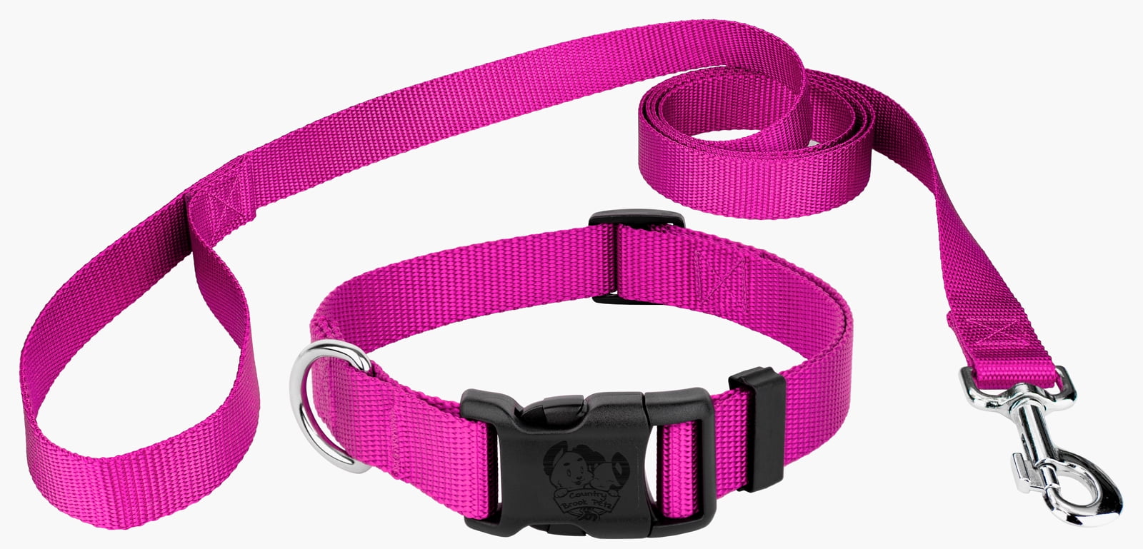 Cotton Blend Handmade Hot Pink Batman Dog Collar with Separate Leash Option 