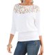 thumbnail image 2 of Blusas De Mujer Camisas De Manga Larga Con Empalme De Encaje Sexy (Blanco) (Xl) Tmvgtek Mujer, 2 of 6