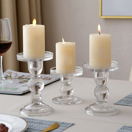 PBPBOX White Glass Candle Holder for Decoration Romantic Home Adornment Synthetic Material 1pc