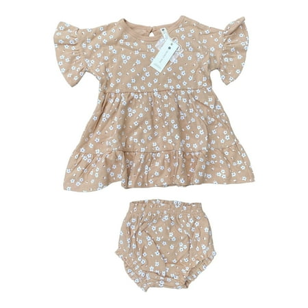 

Quincy Mae Toddler Girls 2pc Floral Brushed Jersey Dress - Ivory/Blush Pink Size 18-24M